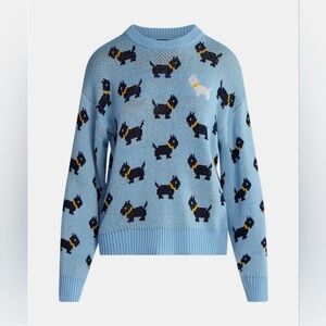 New! Stranger Things Blue Scottie Dog Sweater - Erica Netflix No Boundaries, S